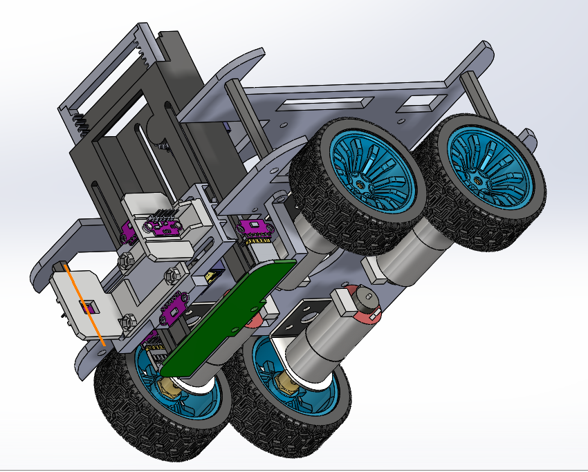 带夹爪的四轮驱动编程小车